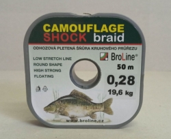 Broline šňůra Camouflage Shock 50m Průměr: 0.28 mm, Nosnost: 19.6 kg