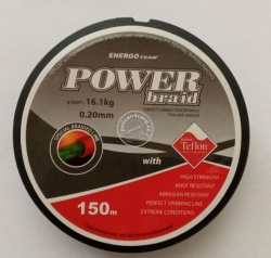 Energoteam pletená šňůra power braid teflon 0,20 mm 150 m