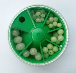 Svítící kuličky a oválky  plastové mix box od 7mm-11 mm